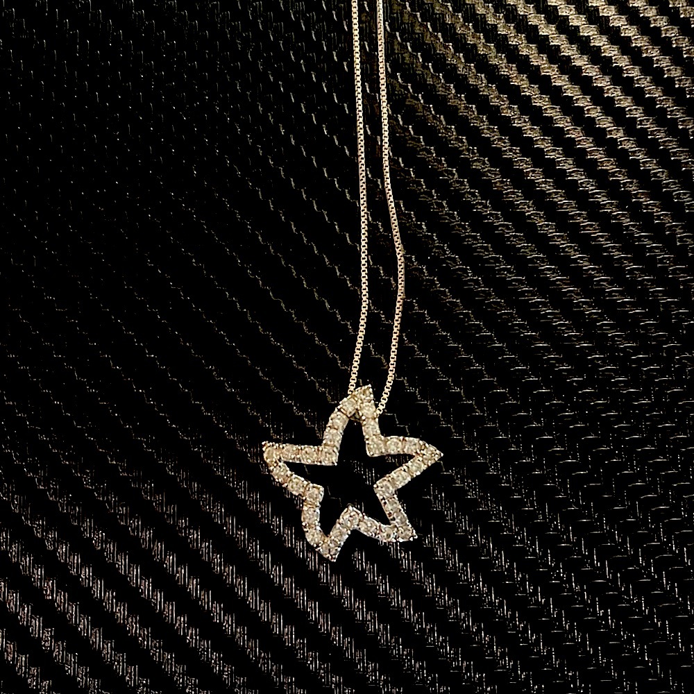 Sterling silver and rhinestone star necklace